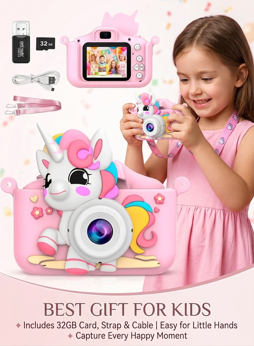Unicorn Kids Camera — Pink